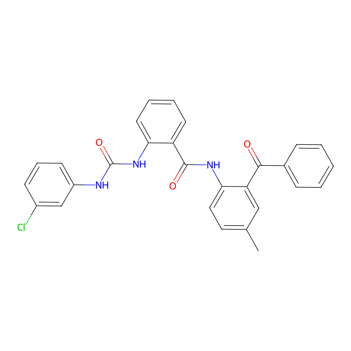 N-(2-benzoyl-4-methylphenyl)-2-(3-(3-chlorophenyl)ureido)benzamide molecular structure, CAS 392246-26-3