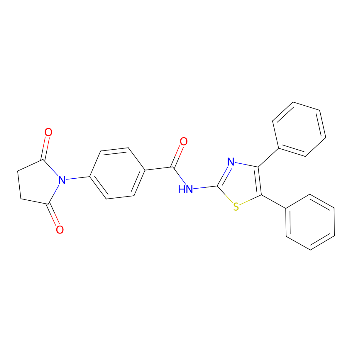 4-(2,5-dioxopyrrolidin-1-yl)-N-(4,5-diphenyl-1,3-thiazol-2-yl)benzamide molecular structure, CAS 392246-37-6