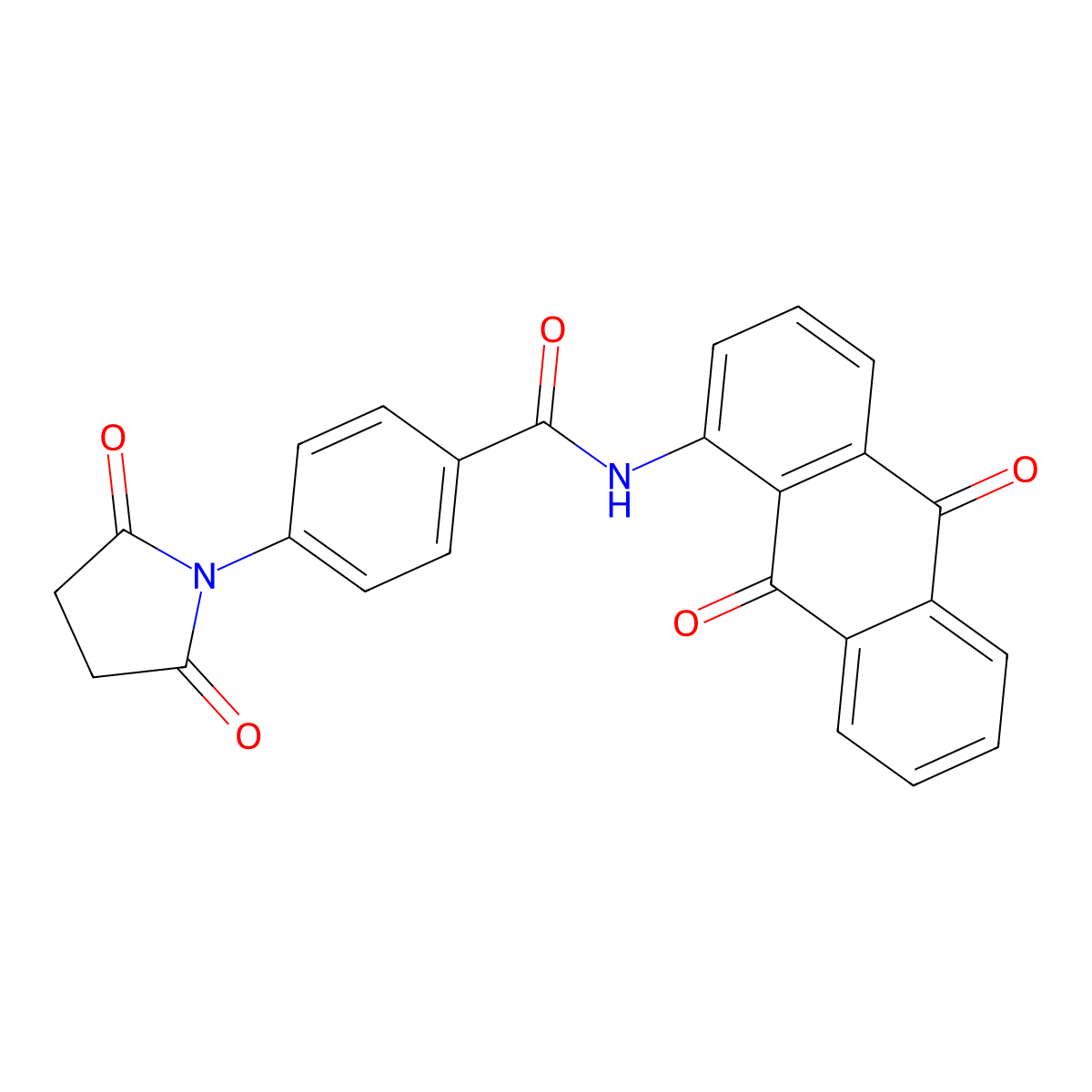 N-(9,10-dioxo-9,10-dihydroanthracen-1-yl)-4-(2,5-dioxopyrrolidin-1-yl)benzamide molecular structure, CAS 392246-41-2