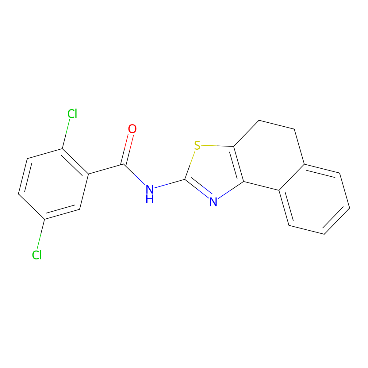 2,5-dichloro-N-(4,5-dihydronaphtho[1,2-d]thiazol-2-yl)benzamide molecular structure, CAS 392246-45-6