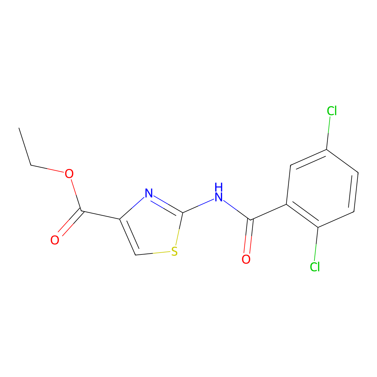 Ethyl 2-[(2,5-dichlorobenzoyl)amino]-1,3-thiazole-4-carboxylate molecular structure, CAS 392246-47-8