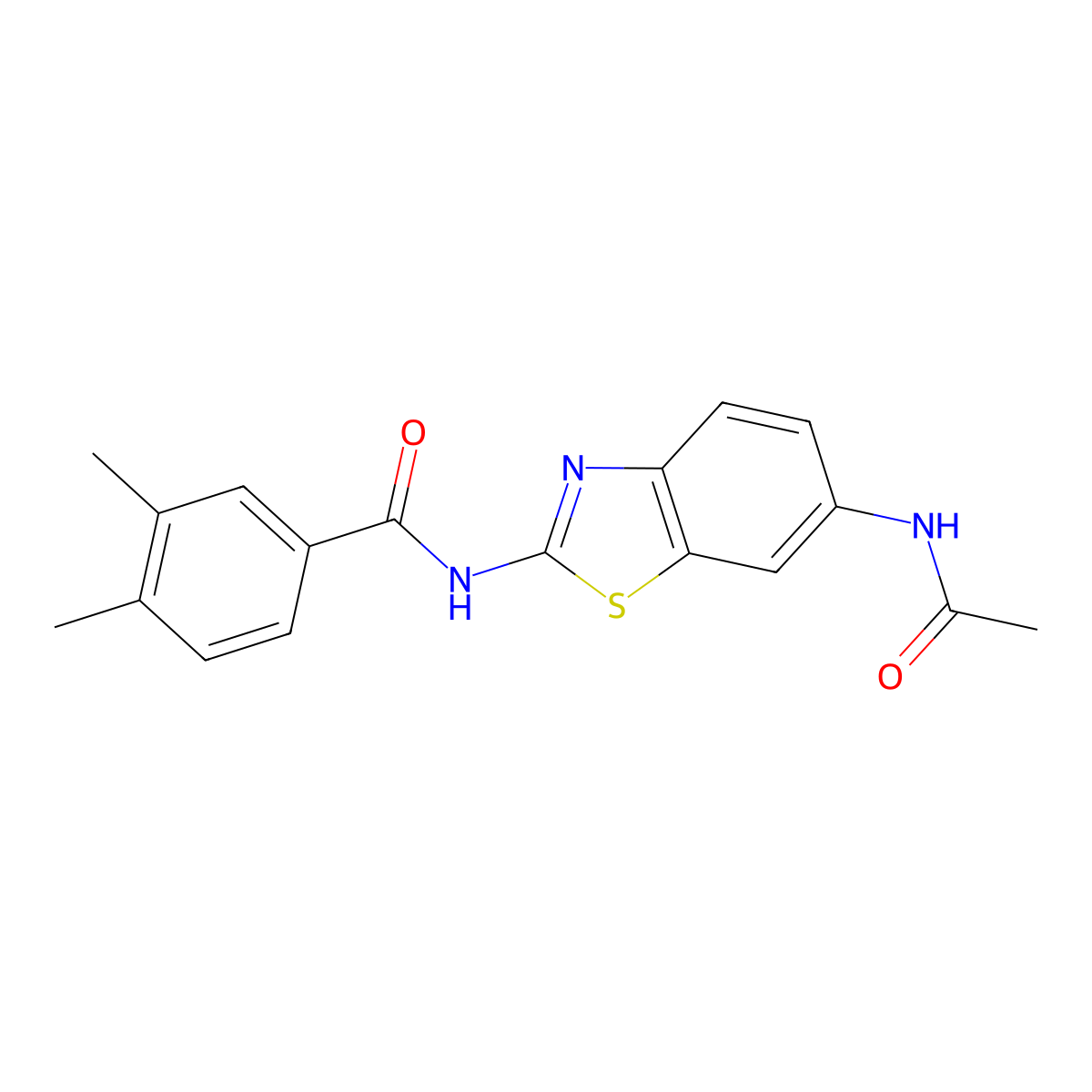 N-(6-acetamido-1,3-benzothiazol-2-yl)-3,4-dimethylbenzamide molecular structure, CAS 392246-62-7