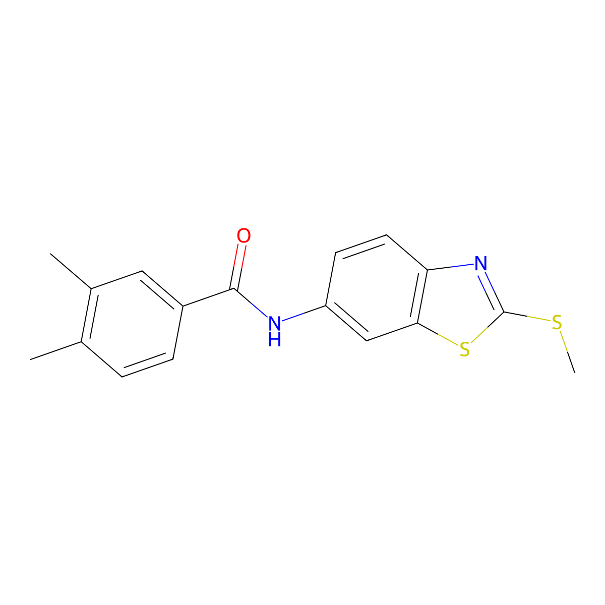 3,4-dimethyl-N-(2-(methylthio)benzo[d]thiazol-6-yl)benzamide molecular structure, CAS 392246-63-8