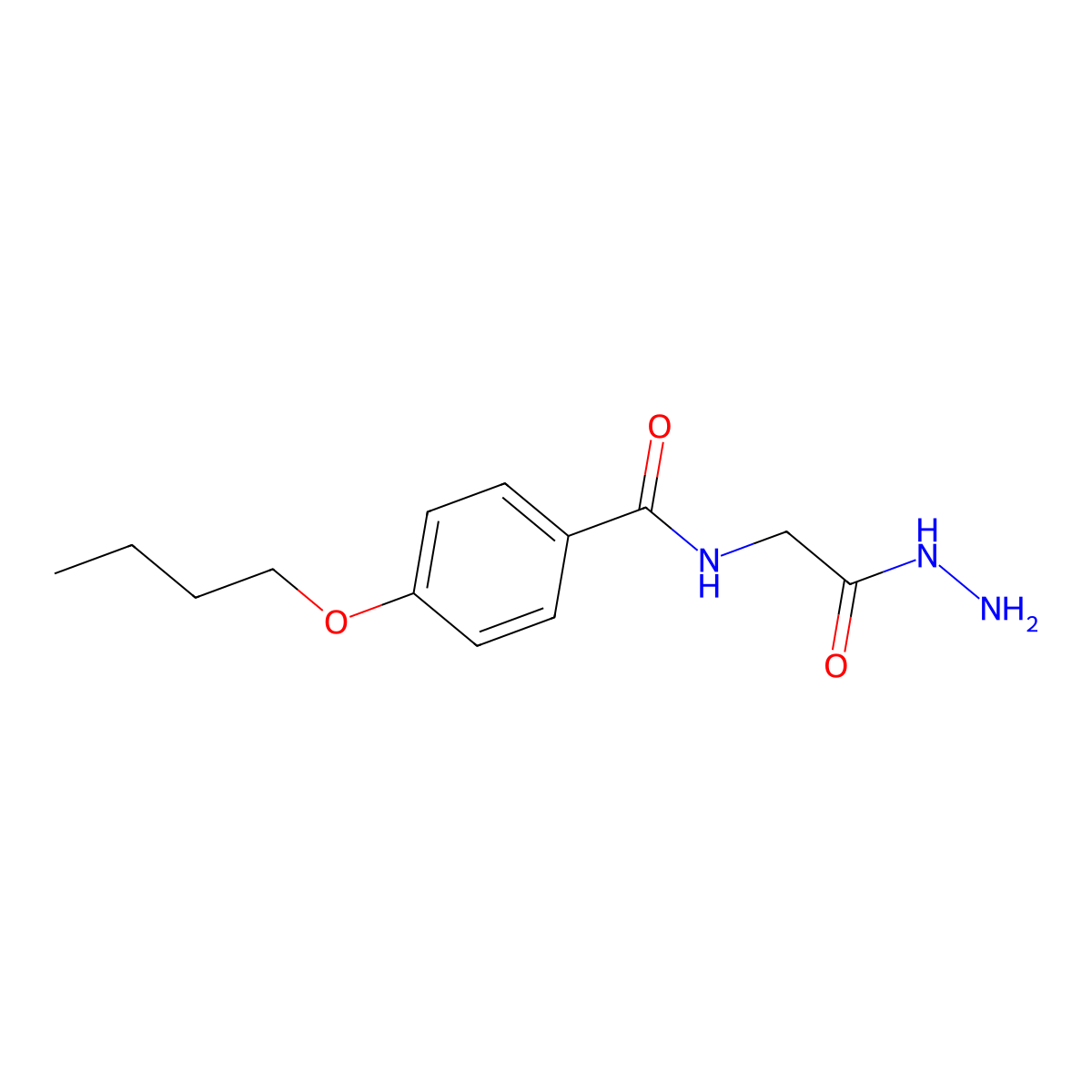 4-Butoxy-N-hydrazinocarbonylmethyl-benzamide molecular structure, CAS 392247-14-2