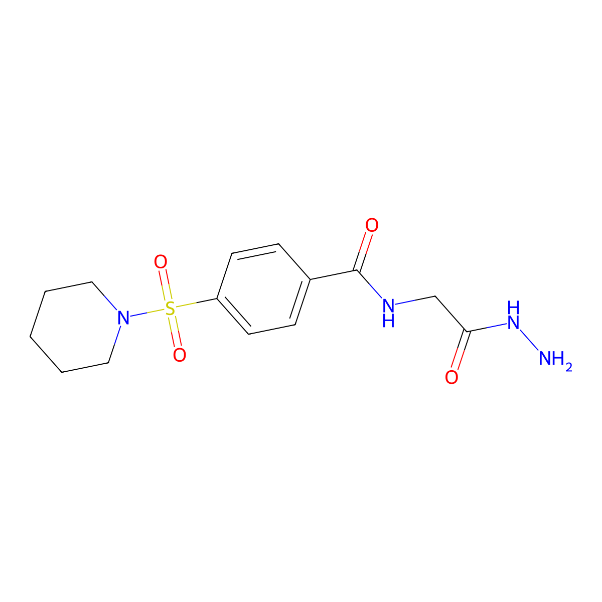 N-(2-hydrazinyl-2-oxoethyl)-4-(piperidin-1-ylsulfonyl)benzamide molecular structure, CAS 392247-19-7