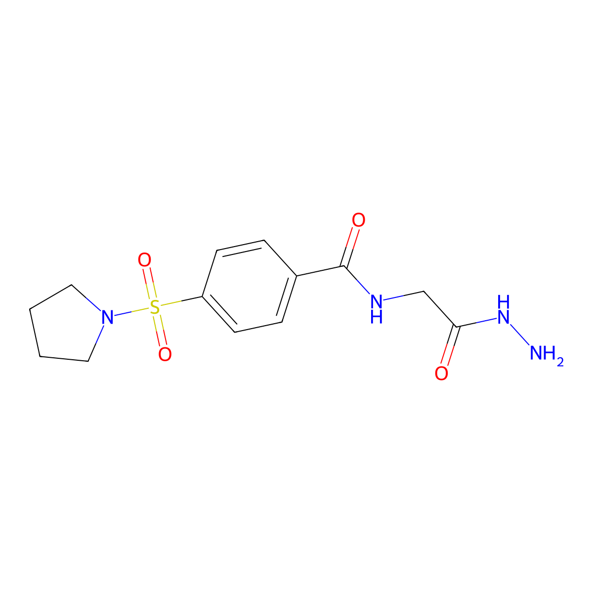 N-(2-hydrazinyl-2-oxoethyl)-4-(pyrrolidin-1-ylsulfonyl)benzamide molecular structure, CAS 392247-21-1
