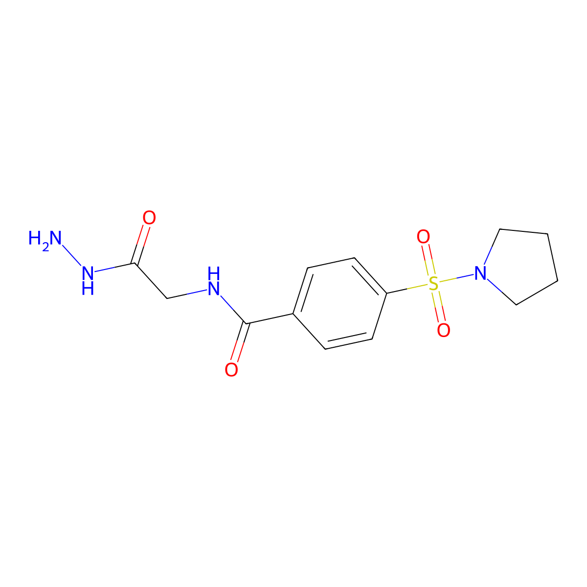 N-(2-hydrazinyl-2-oxoethyl)-4-(pyrrolidin-1-ylsulfonyl)benzamide molecular structure, CAS 392247-21-1