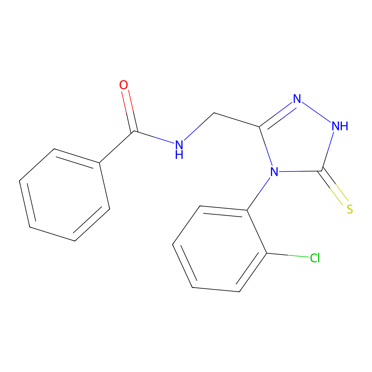 N-[[4-(2-chlorophenyl)-5-sulfanylidene-1H-1,2,4-triazol-3-yl]methyl]benzamide molecular structure, CAS 392247-43-7