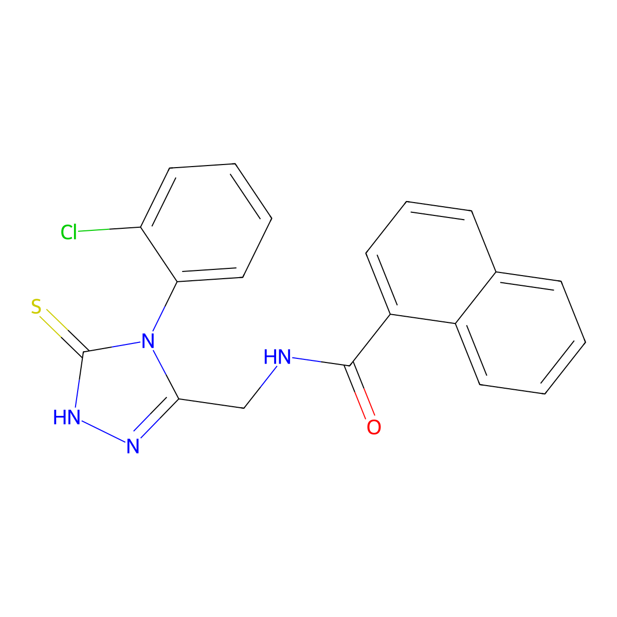 N-[[4-(2-chlorophenyl)-5-sulfanylidene-1H-1,2,4-triazol-3-yl]methyl]naphthalene-1-carboxamide molecular structure, CAS 392247-50-6