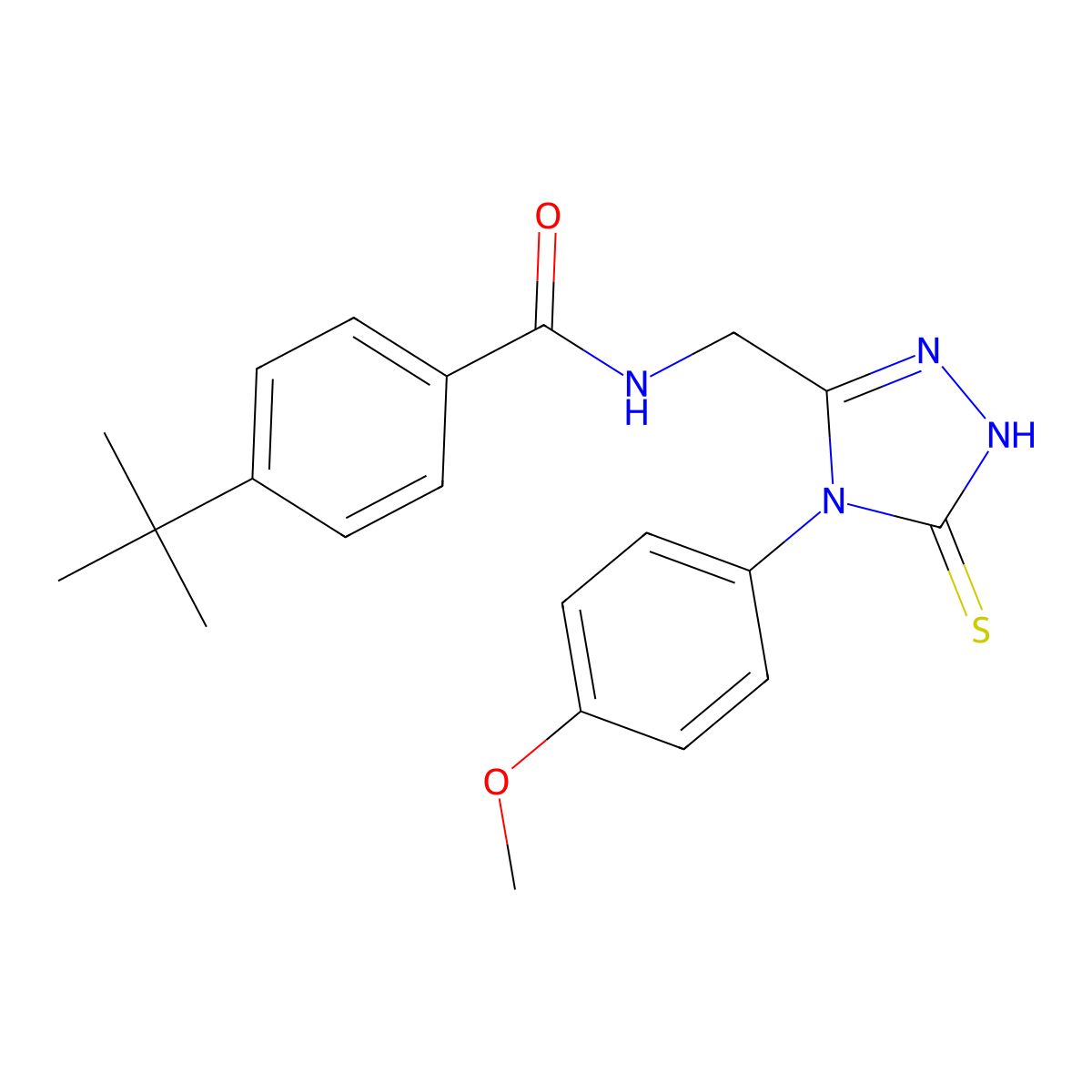 4-(tert-butyl)-N-((4-(4-methoxyphenyl)-5-thioxo-4,5-dihydro-1H-1,2,4-triazol-3-yl)methyl)benzamide molecular structure, CAS 392247-62-0