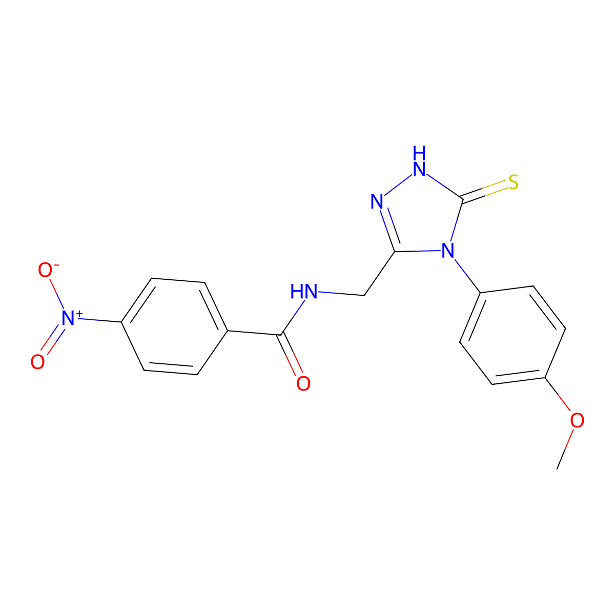 N-[[4-(4-methoxyphenyl)-5-sulfanylidene-1H-1,2,4-triazol-3-yl]methyl]-4-nitrobenzamide molecular structure, CAS 392247-63-1