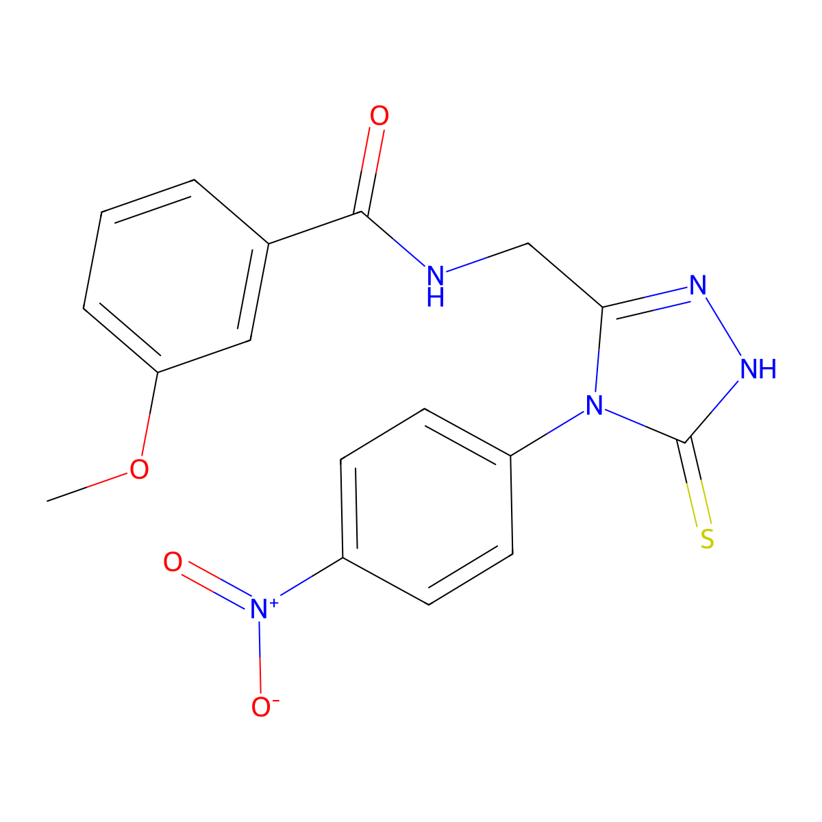 3-methoxy-N-[[4-(4-nitrophenyl)-5-sulfanylidene-1H-1,2,4-triazol-3-yl]methyl]benzamide molecular structure, CAS 392247-75-5