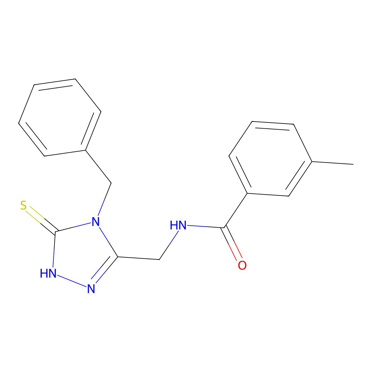 N-[(4-benzyl-5-sulfanylidene-1H-1,2,4-triazol-3-yl)methyl]-3-methylbenzamide molecular structure, CAS 392248-04-3