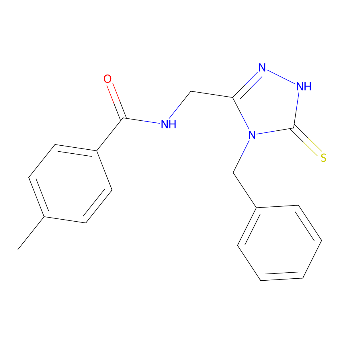 N-[(4-benzyl-5-sulfanylidene-1H-1,2,4-triazol-3-yl)methyl]-4-methylbenzamide molecular structure, CAS 392248-06-5