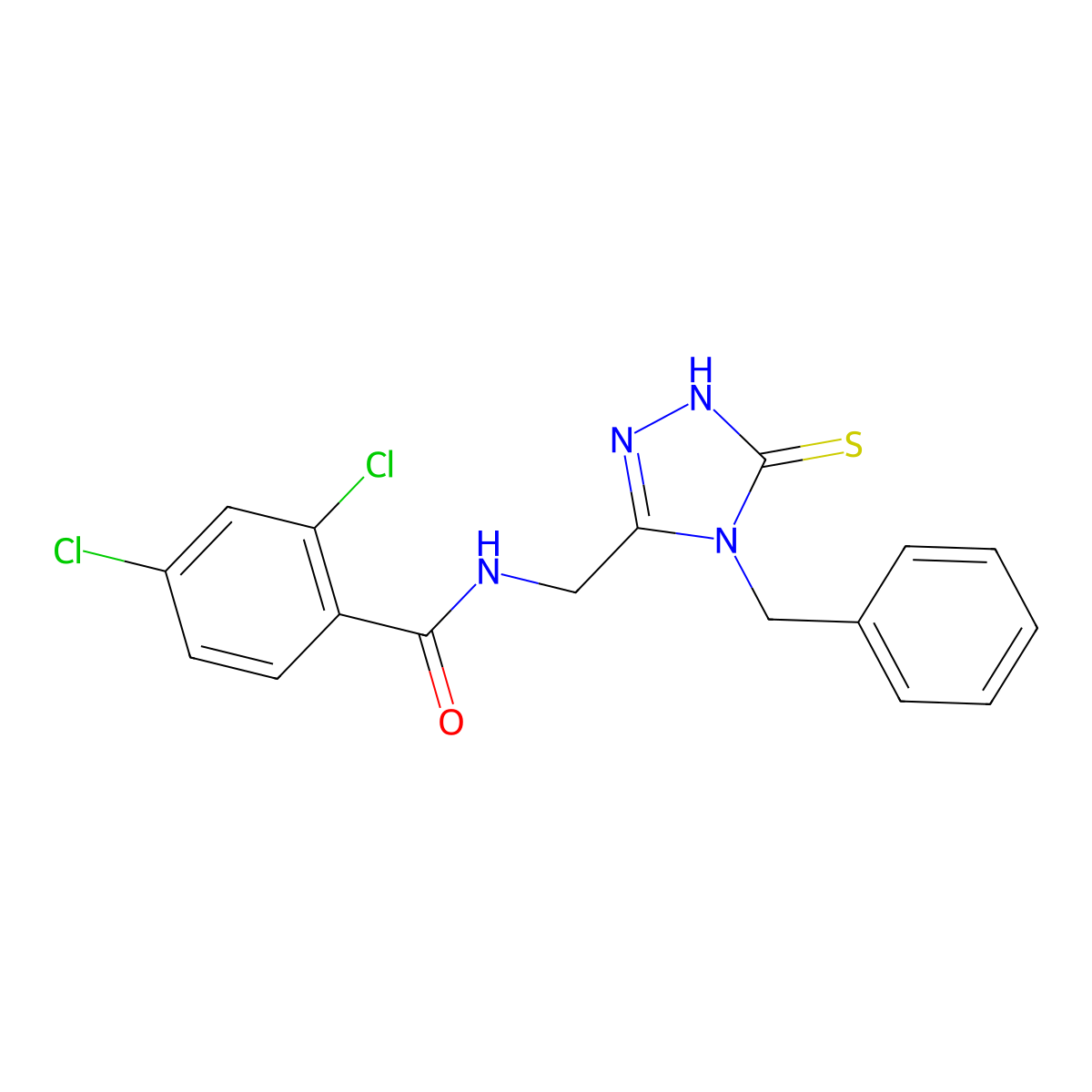 N-[(4-benzyl-5-sulfanylidene-1H-1,2,4-triazol-3-yl)methyl]-2,4-dichlorobenzamide molecular structure, CAS 392248-15-6