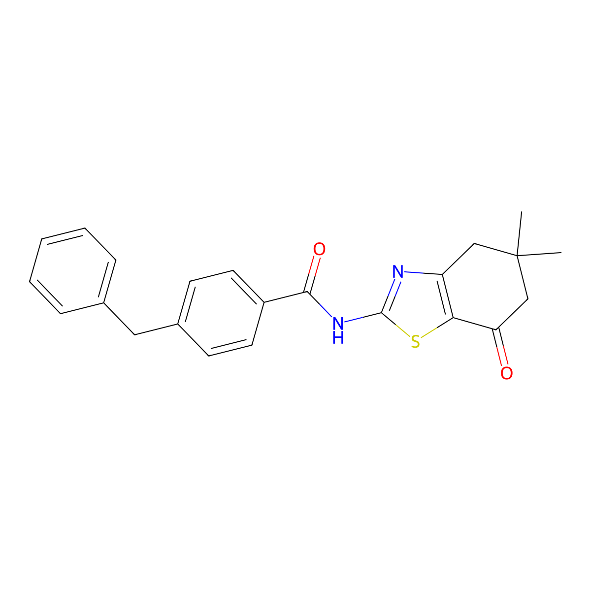 4-benzyl-N-(5,5-dimethyl-7-oxo-4,5,6,7-tetrahydrobenzo[d]thiazol-2-yl)benzamide molecular structure, CAS 392248-26-9
