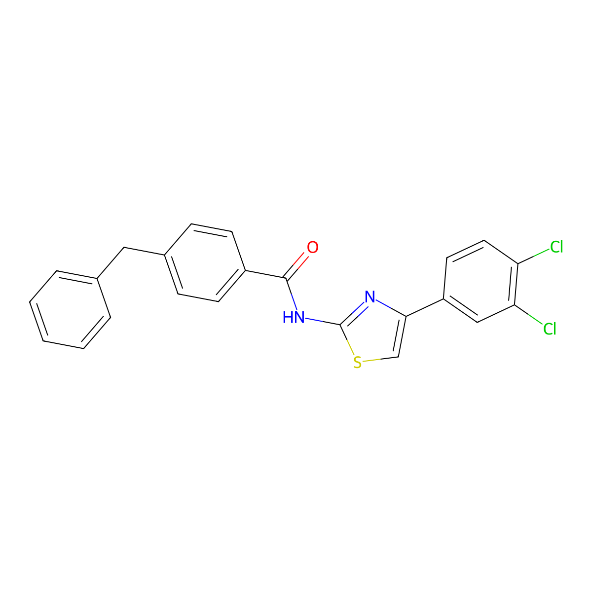 4-benzyl-N-[4-(3,4-dichlorophenyl)-1,3-thiazol-2-yl]benzamide molecular structure, CAS 392248-31-6