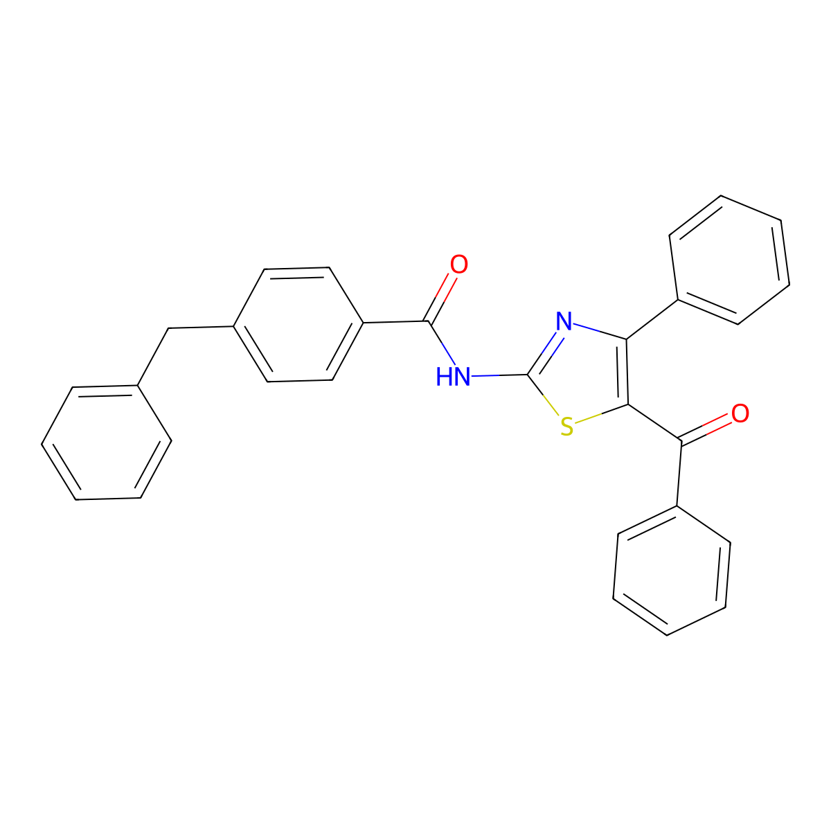 N-(5-benzoyl-4-phenyl-1,3-thiazol-2-yl)-4-benzylbenzamide molecular structure, CAS 392248-33-8