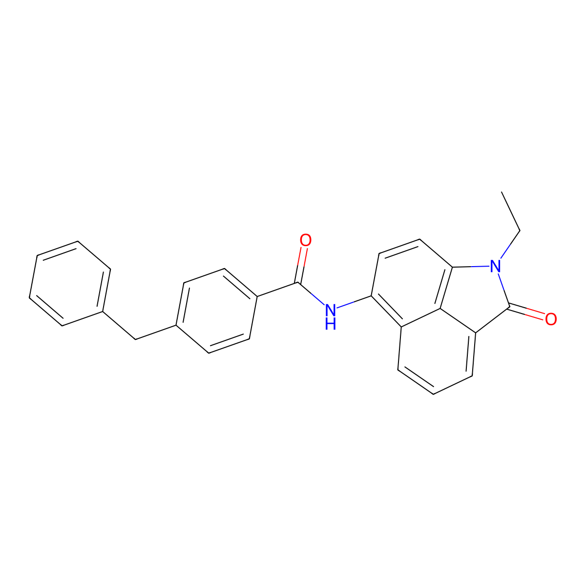 4-benzyl-N-(1-ethyl-2-oxo-1,2-dihydrobenzo[cd]indol-6-yl)benzamide molecular structure, CAS 392248-36-1