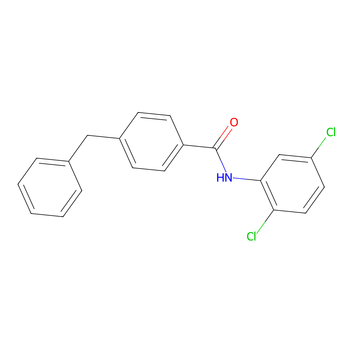 4-benzyl-N-(2,5-dichlorophenyl)benzamide molecular structure, CAS 392248-42-9