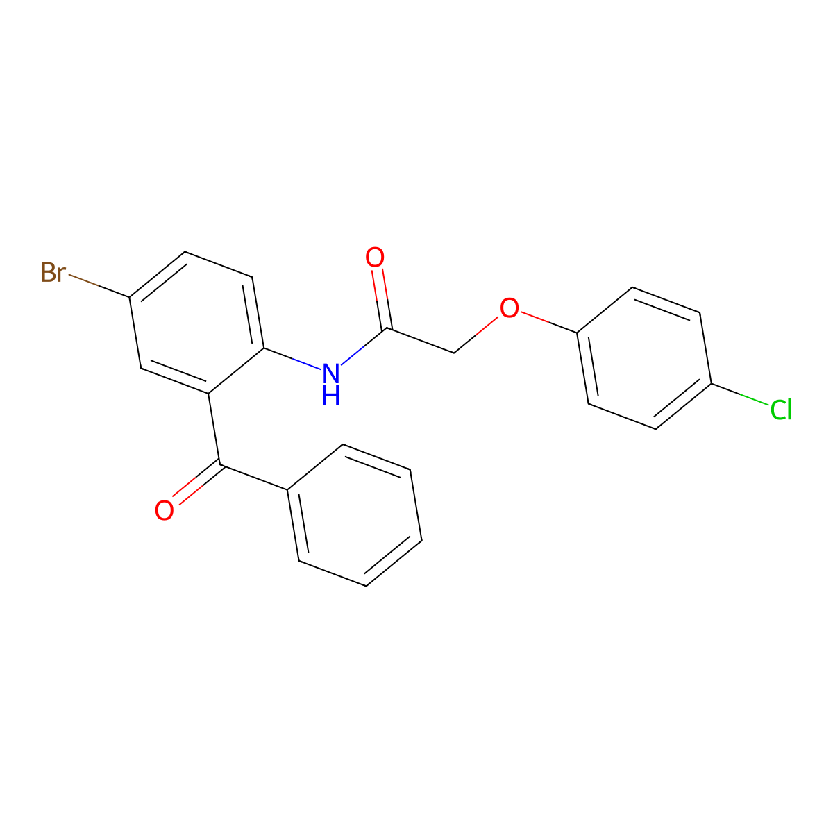 N-(2-benzoyl-4-bromophenyl)-2-(4-chlorophenoxy)acetamide molecular structure, CAS 392248-47-4
