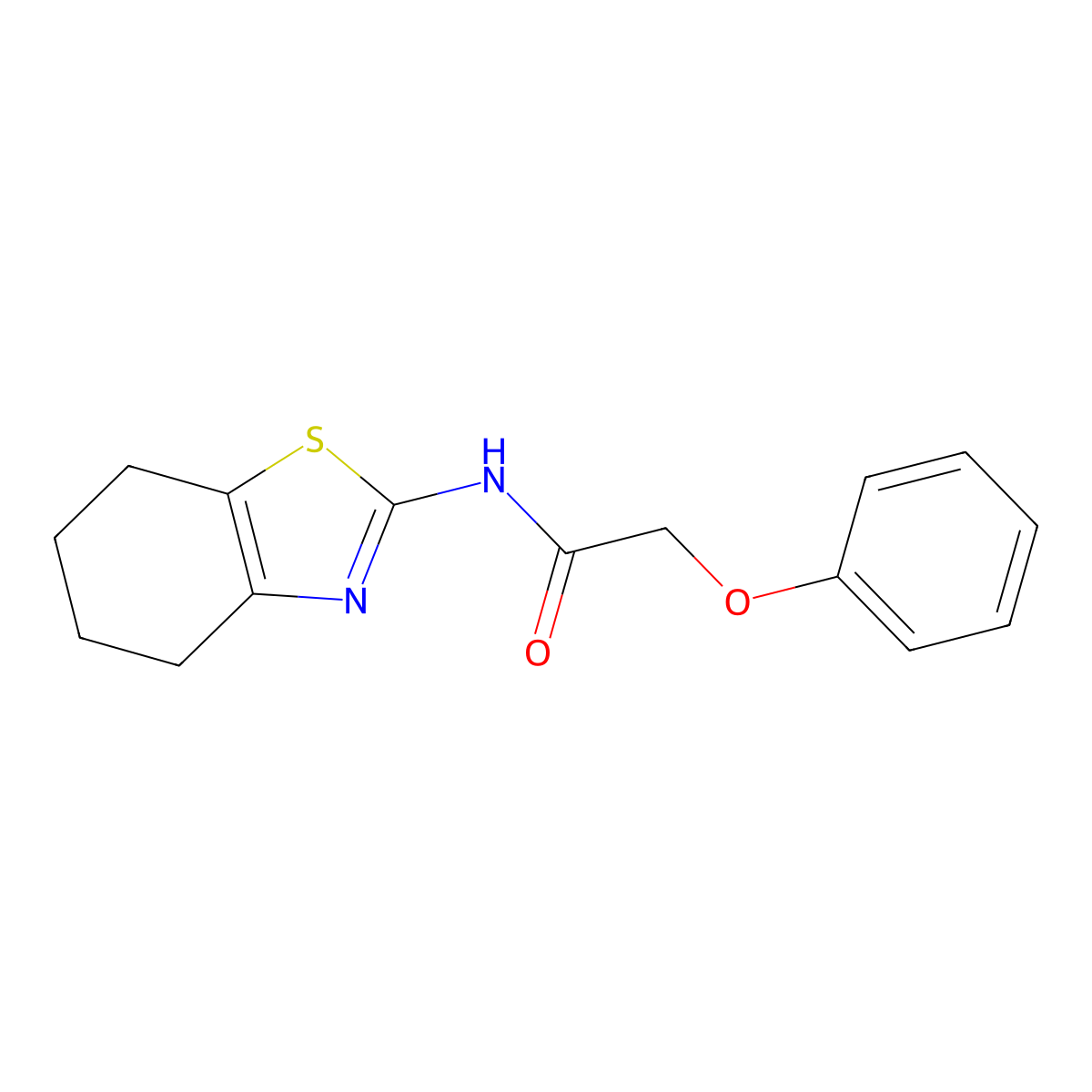 2-phenoxy-N-(4,5,6,7-tetrahydro-1,3-benzothiazol-2-yl)acetamide molecular structure, CAS 392248-49-6
