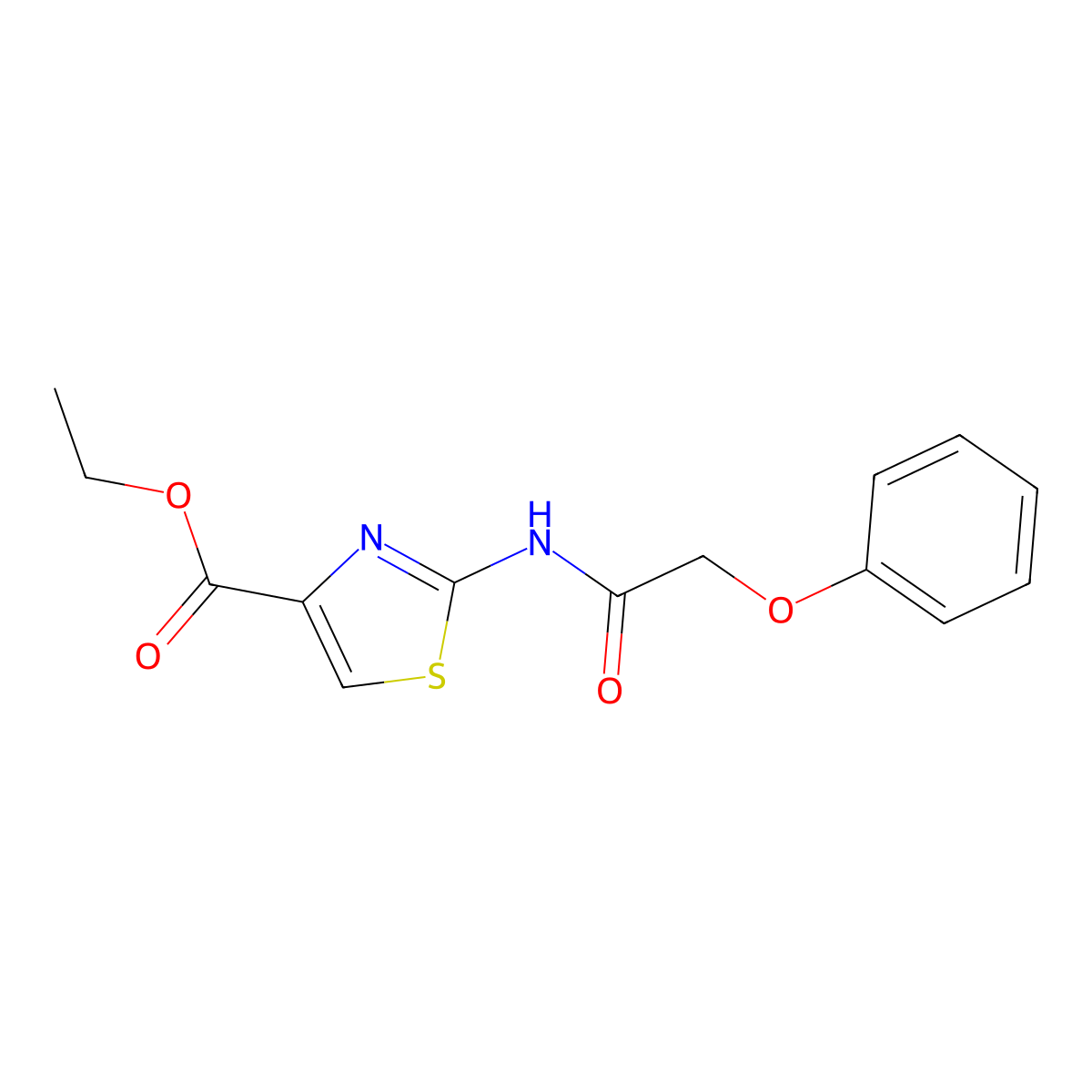 Ethyl 2-(2-phenoxyacetamido)thiazole-4-carboxylate molecular structure, CAS 392248-54-3