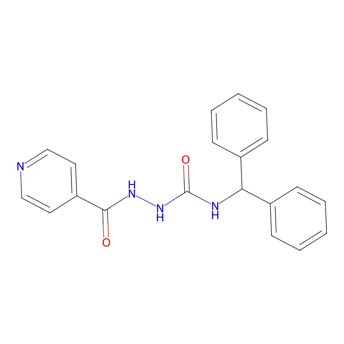 N-benzhydryl-2-isonicotinoylhydrazinecarboxamide molecular structure, CAS 392248-65-6