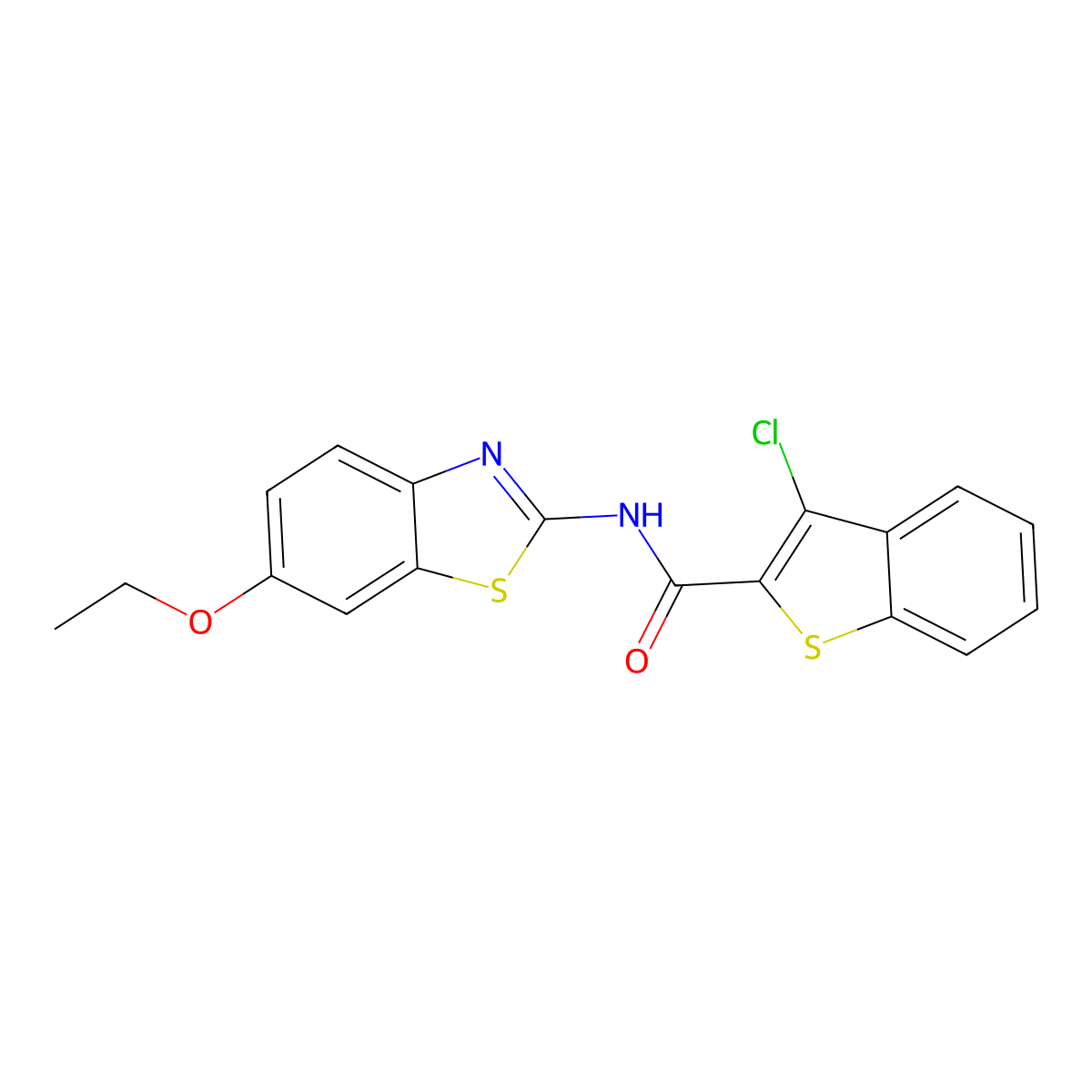 3-chloro-N-(6-ethoxy-1,3-benzothiazol-2-yl)-1-benzothiophene-2-carboxamide molecular structure, CAS 392248-96-3