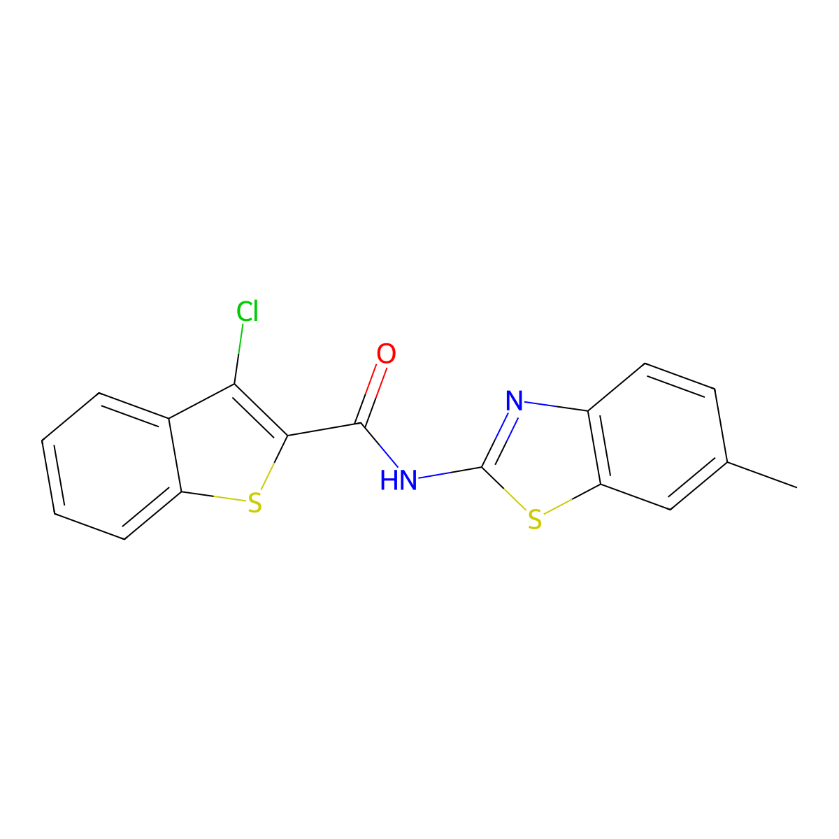 3-chloro-N-(6-methyl-1,3-benzothiazol-2-yl)-1-benzothiophene-2-carboxamide molecular structure, CAS 392248-97-4