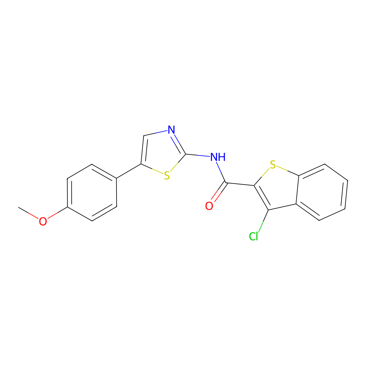 3-chloro-N-[5-(4-methoxyphenyl)-1,3-thiazol-2-yl]-1-benzothiophene-2-carboxamide molecular structure, CAS 392249-01-3