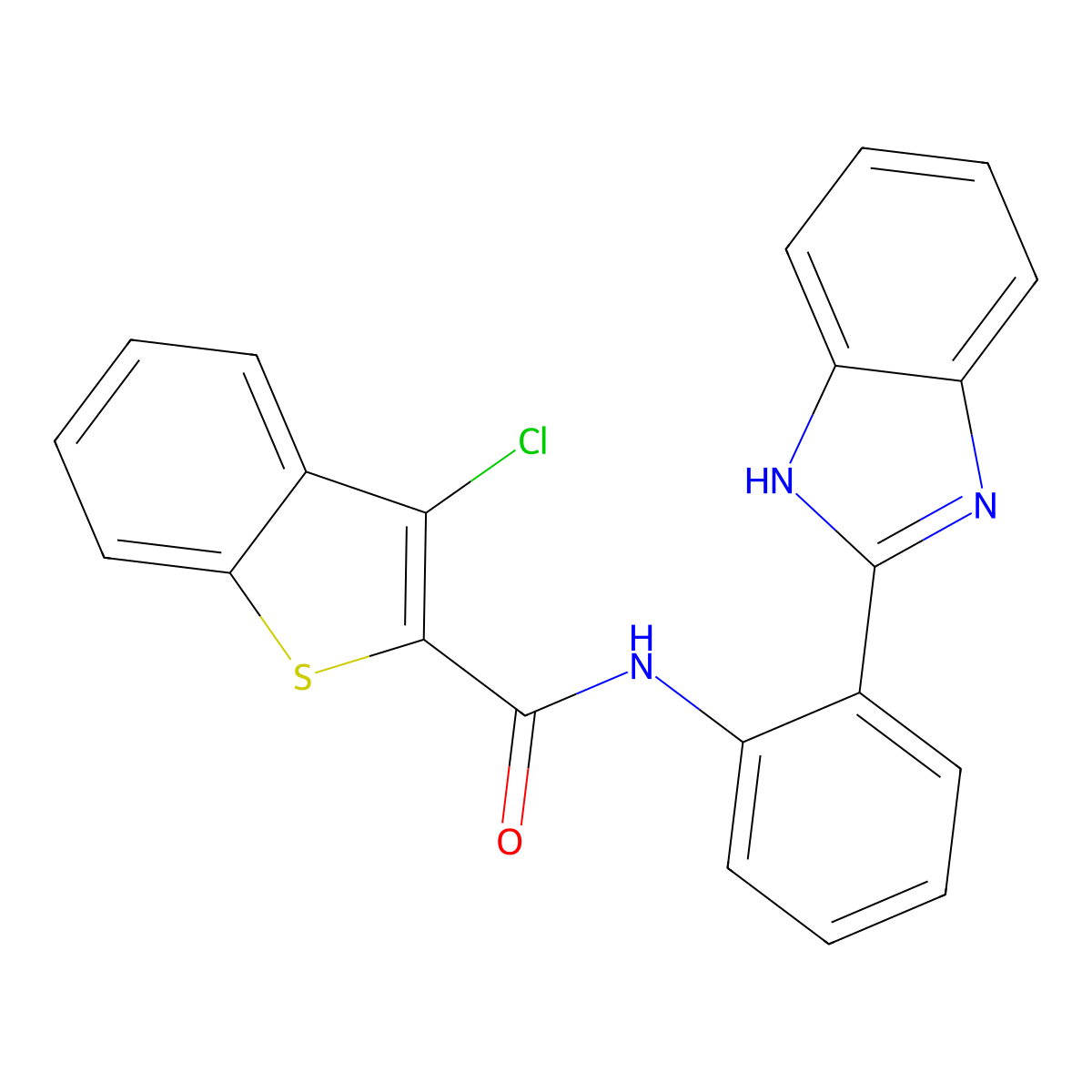 N-[2-(1H-benzimidazol-2-yl)phenyl]-3-chloro-1-benzothiophene-2-carboxamide molecular structure, CAS 392249-08-0