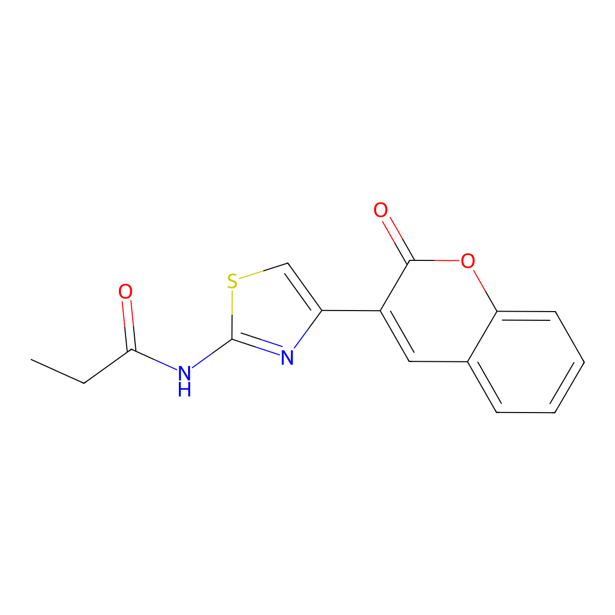 N-(4-(2-oxo-2H-chromen-3-yl)thiazol-2-yl)propionamide molecular structure, CAS 392249-24-0