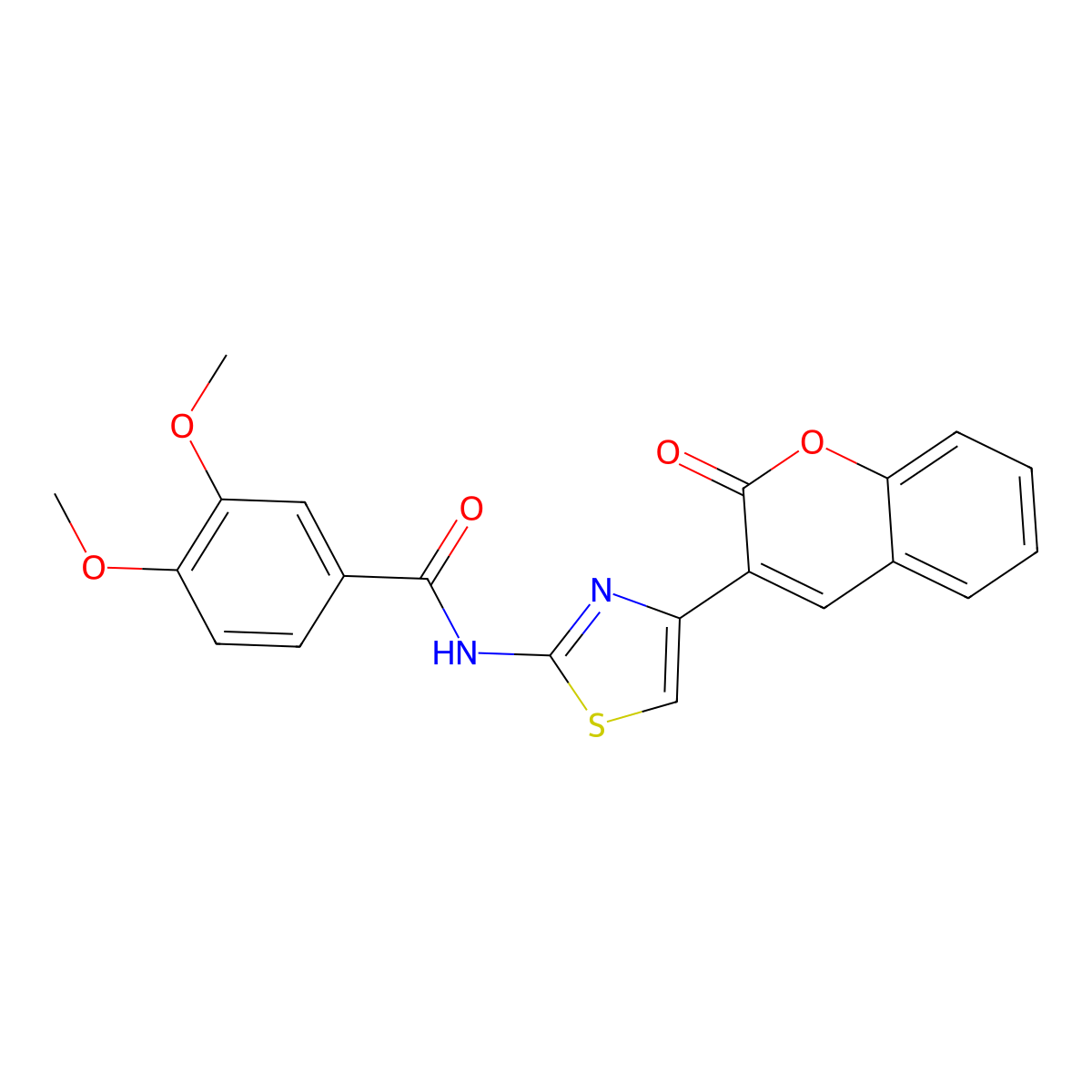 3,4-dimethoxy-N-(4-(2-oxo-2H-chromen-3-yl)thiazol-2-yl)benzamide molecular structure, CAS 392249-26-2