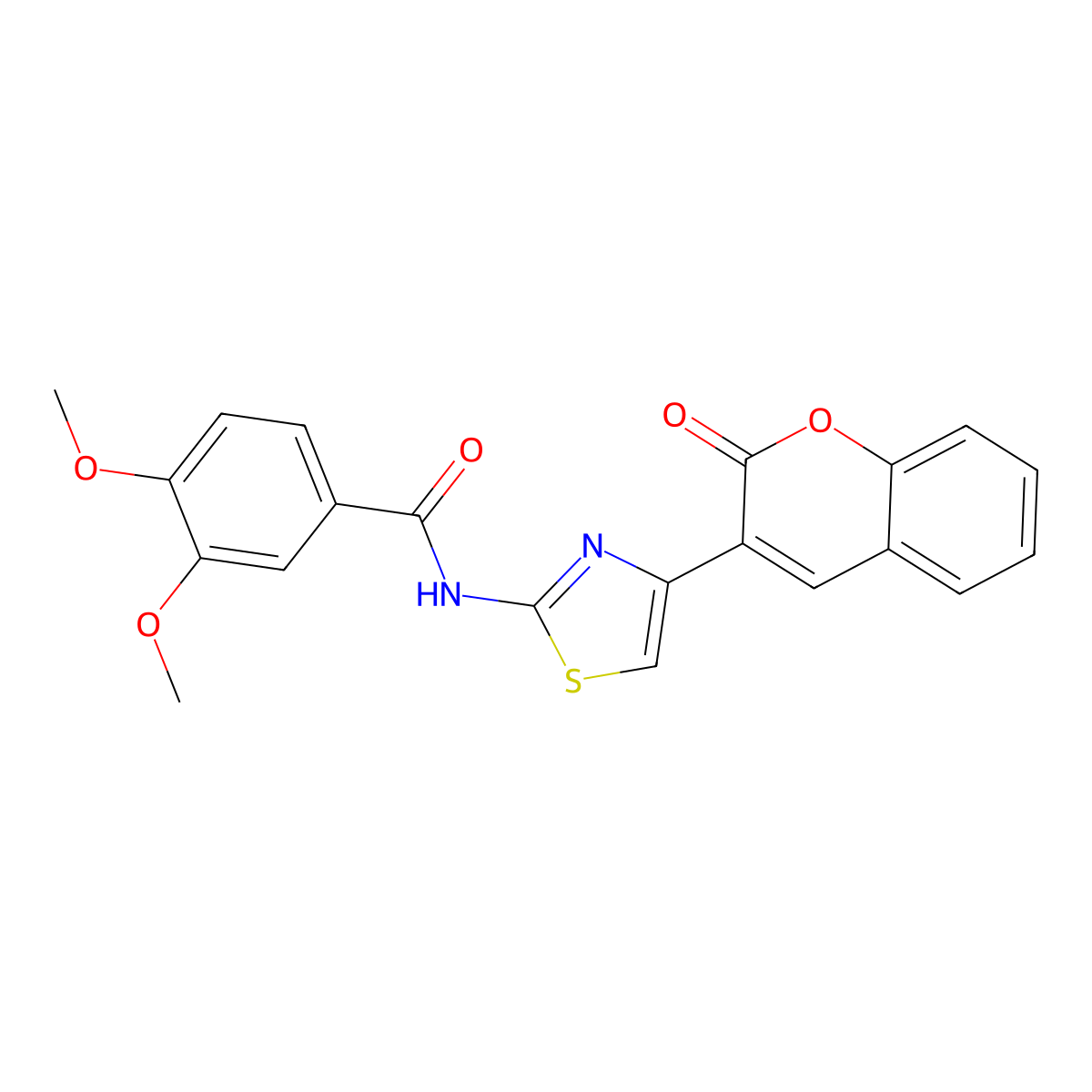 3,4-dimethoxy-N-(4-(2-oxo-2H-chromen-3-yl)thiazol-2-yl)benzamide molecular structure, CAS 392249-26-2