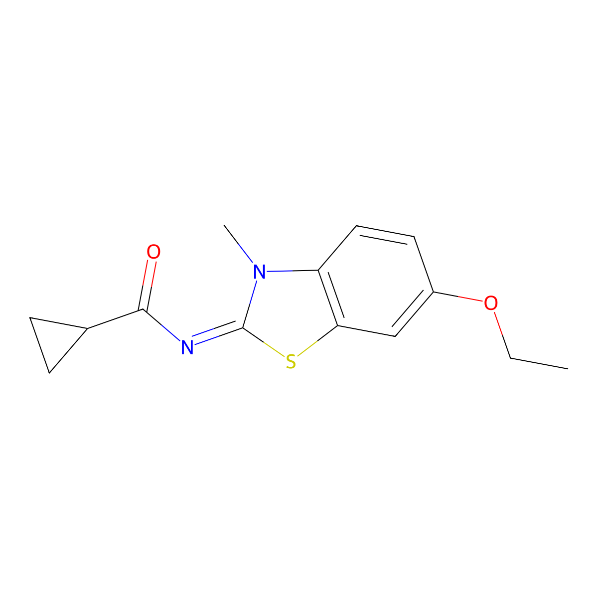 N-(6-ethoxy-3-methyl-1,3-benzothiazol-2-ylidene)cyclopropanecarboxamide molecular structure, CAS 392249-28-4