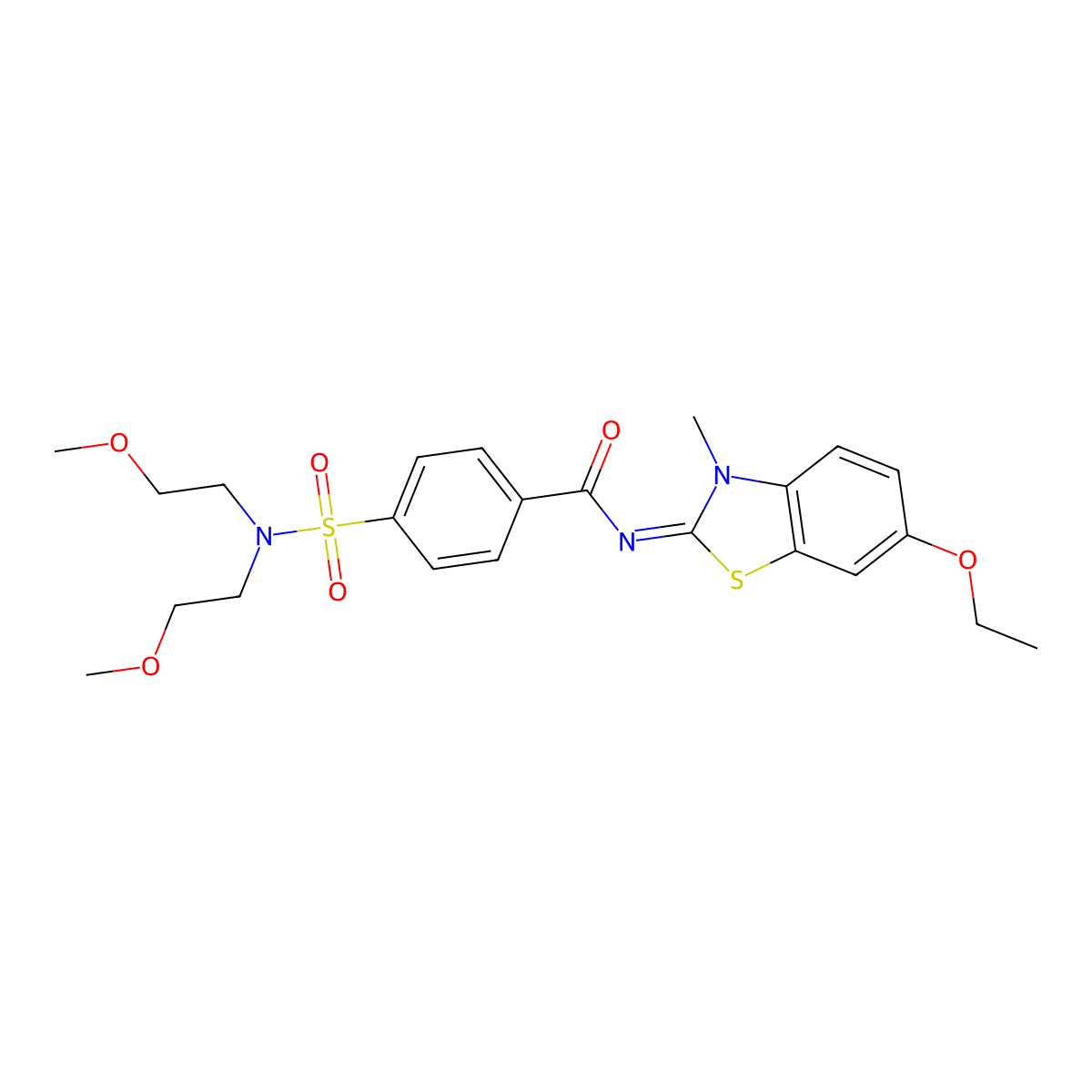 (E)-4-(N,N-bis(2-methoxyethyl)sulfamoyl)-N-(6-ethoxy-3-methylbenzo[d]thiazol-2(3H)-ylidene)benzamide molecular structure, CAS 392249-31-9