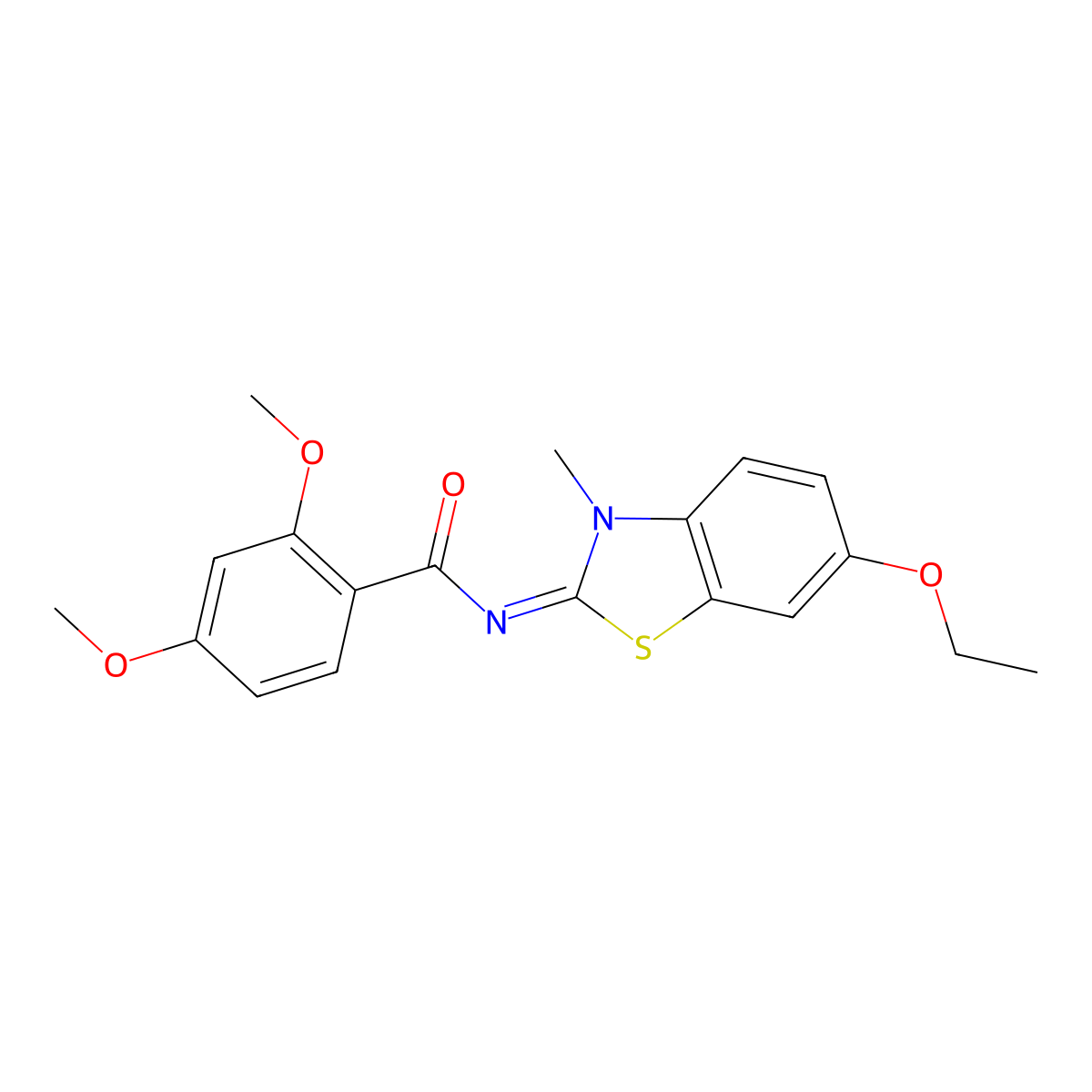N-(6-ethoxy-3-methyl-1,3-benzothiazol-2-ylidene)-2,4-dimethoxybenzamide molecular structure, CAS 392249-32-0