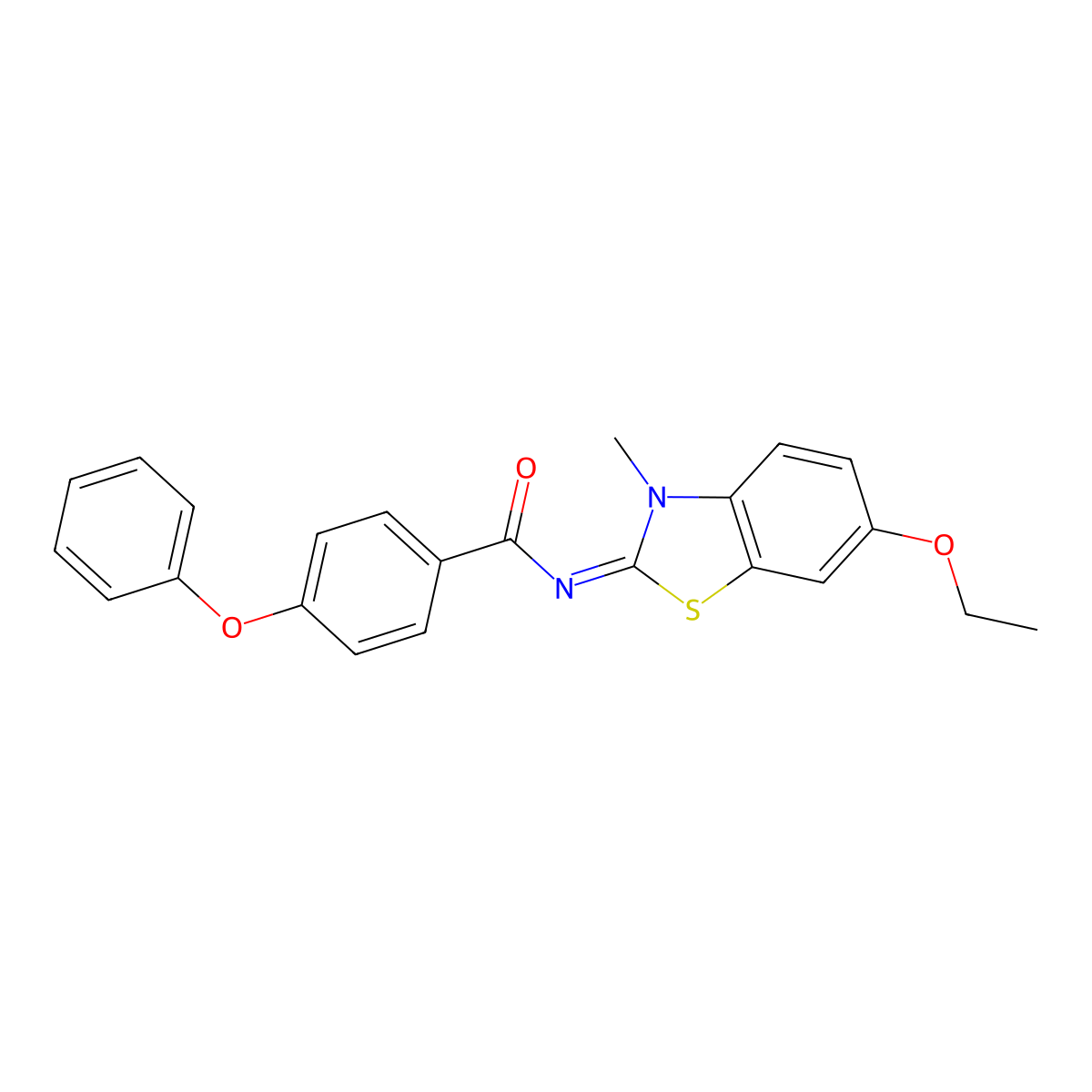 (E)-N-(6-ethoxy-3-methylbenzo[d]thiazol-2(3H)-ylidene)-4-phenoxybenzamide molecular structure, CAS 392249-35-3