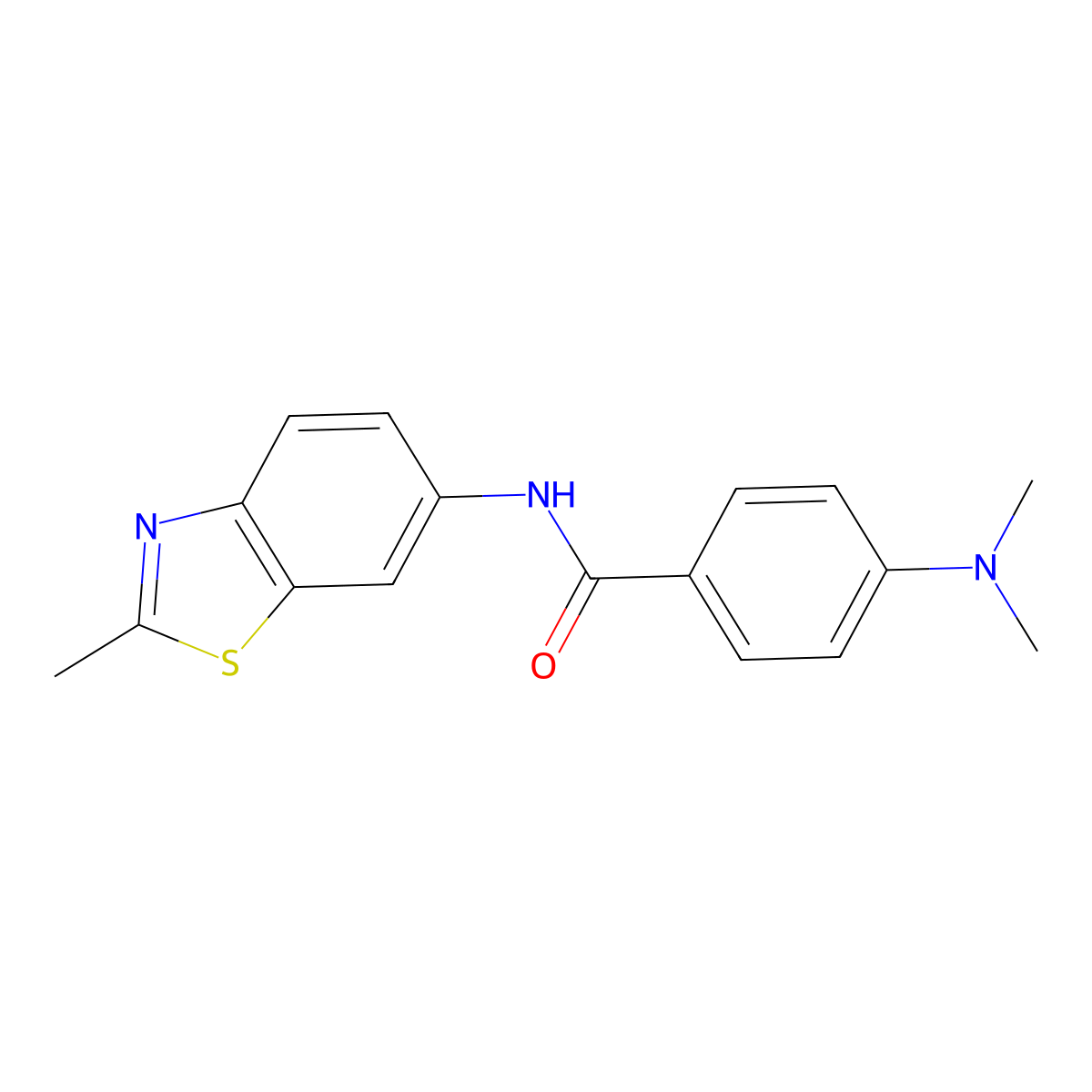 4-(dimethylamino)-N-(2-methyl-1,3-benzothiazol-6-yl)benzamide molecular structure, CAS 392249-40-0