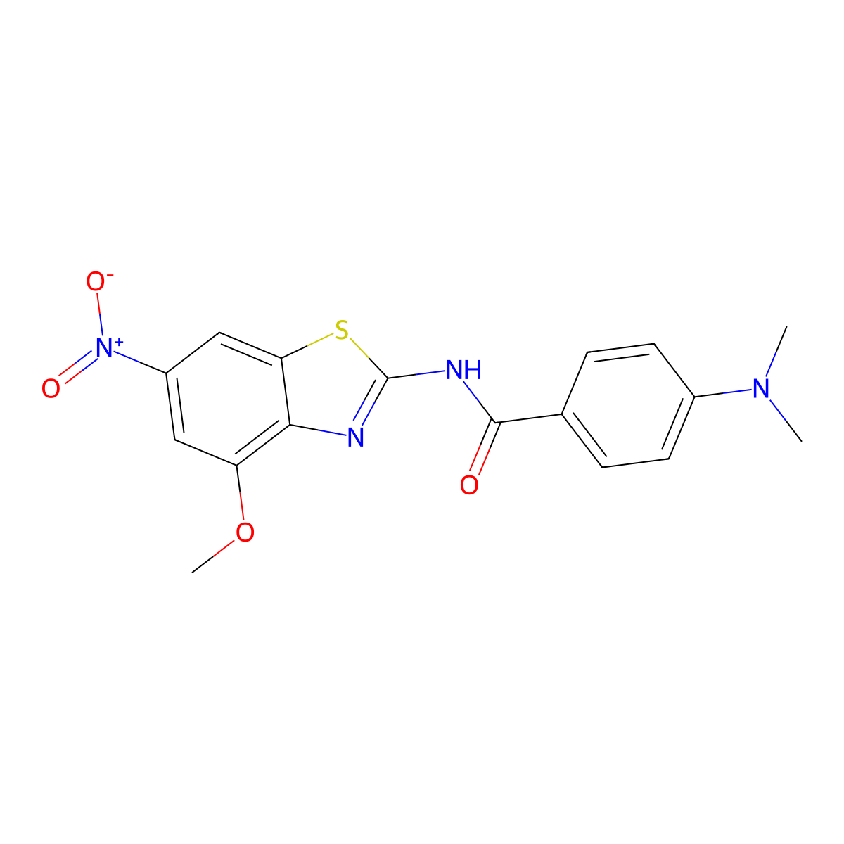 4-(dimethylamino)-N-(4-methoxy-6-nitro-1,3-benzothiazol-2-yl)benzamide molecular structure, CAS 392249-41-1