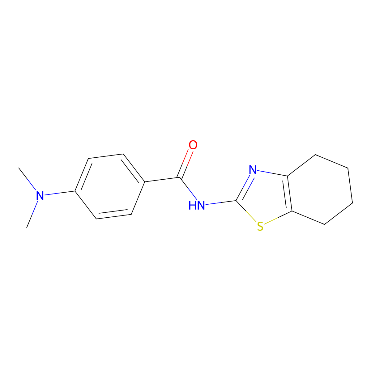 4-(dimethylamino)-N-(4,5,6,7-tetrahydro-1,3-benzothiazol-2-yl)benzamide molecular structure, CAS 392249-42-2