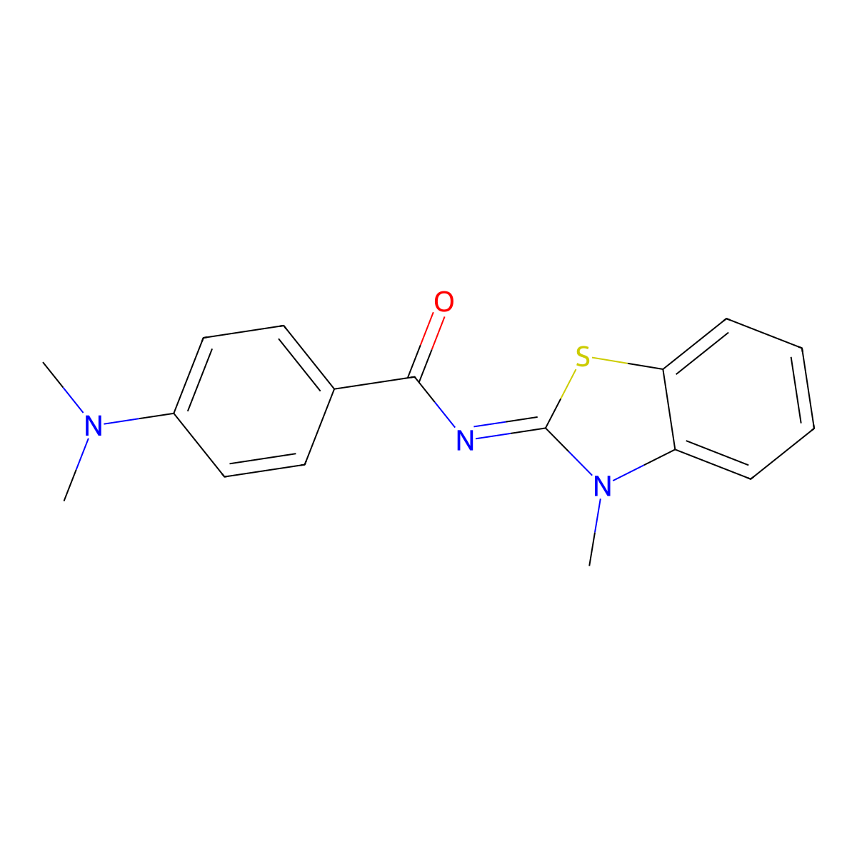 4-(dimethylamino)-N-(3-methyl-1,3-benzothiazol-2-ylidene)benzamide molecular structure, CAS 392249-43-3