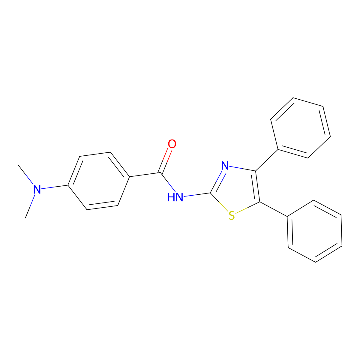 4-(dimethylamino)-N-(4,5-diphenyl-1,3-thiazol-2-yl)benzamide molecular structure, CAS 392249-46-6