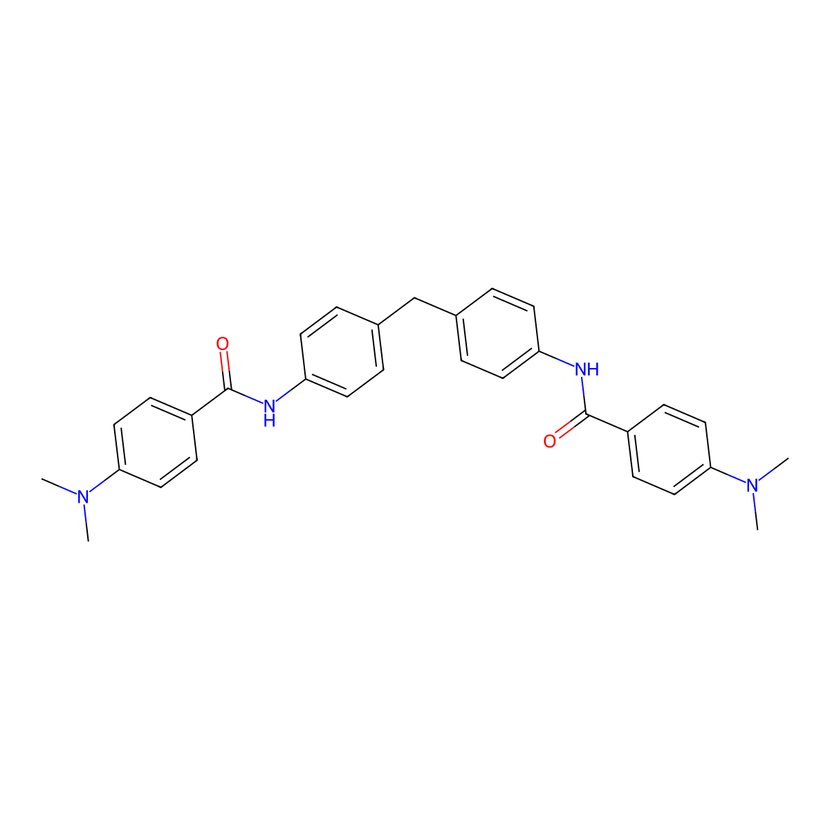 4-(dimethylamino)-N-[4-[[4-[[4-(dimethylamino)benzoyl]amino]phenyl]methyl]phenyl]benzamide molecular structure, CAS 392249-49-9