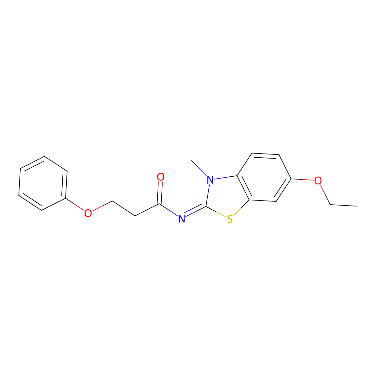 (E)-N-(6-ethoxy-3-methylbenzo[d]thiazol-2(3H)-ylidene)-3-phenoxypropanamide molecular structure, CAS 392249-58-0