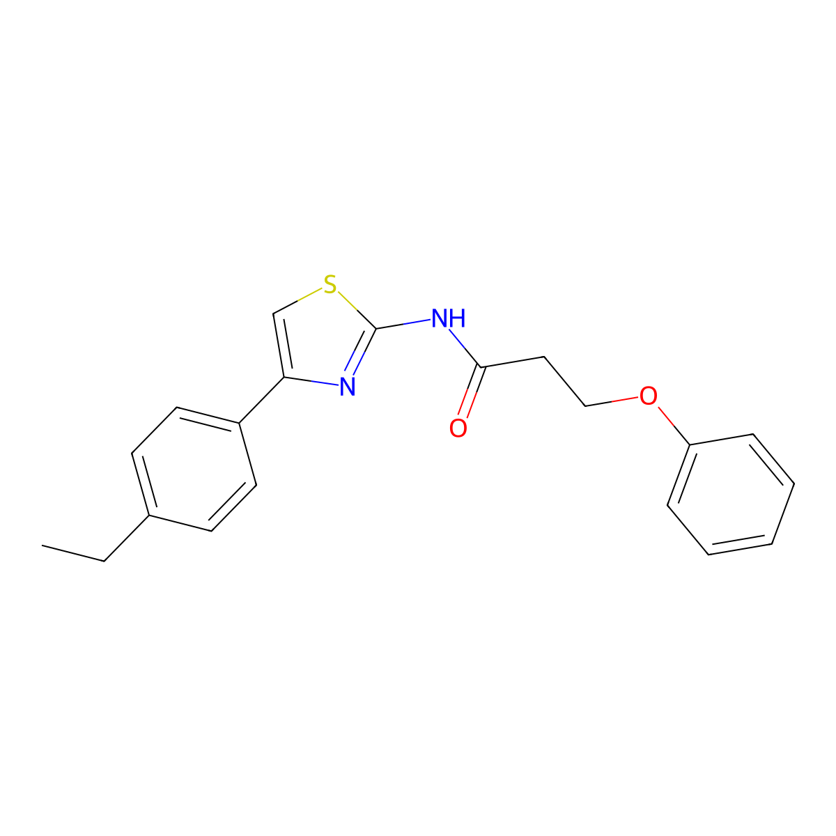 N-[4-(4-ethylphenyl)-1,3-thiazol-2-yl]-3-phenoxypropanamide molecular structure, CAS 392249-61-5