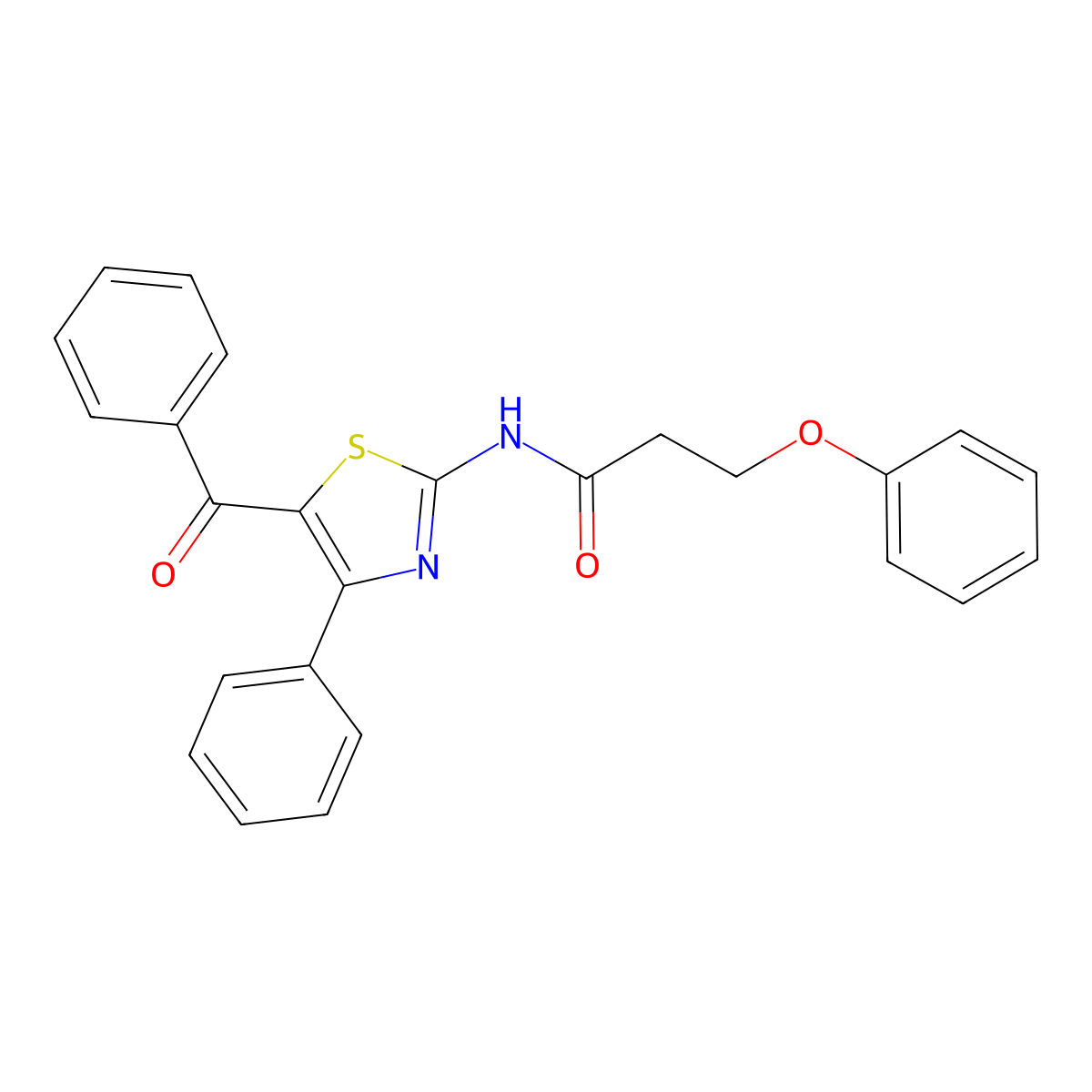 N-(5-benzoyl-4-phenyl-1,3-thiazol-2-yl)-3-phenoxypropanamide molecular structure, CAS 392249-66-0