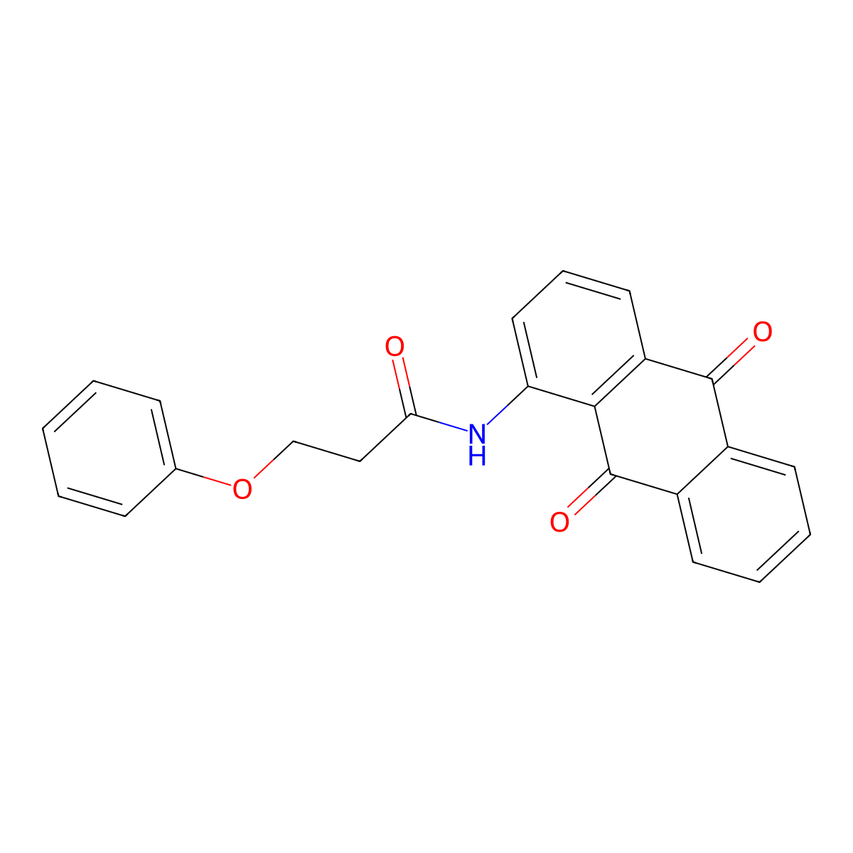 N-(9,10-dioxo-9,10-dihydroanthracen-1-yl)-3-phenoxypropanamide molecular structure, CAS 392249-70-6