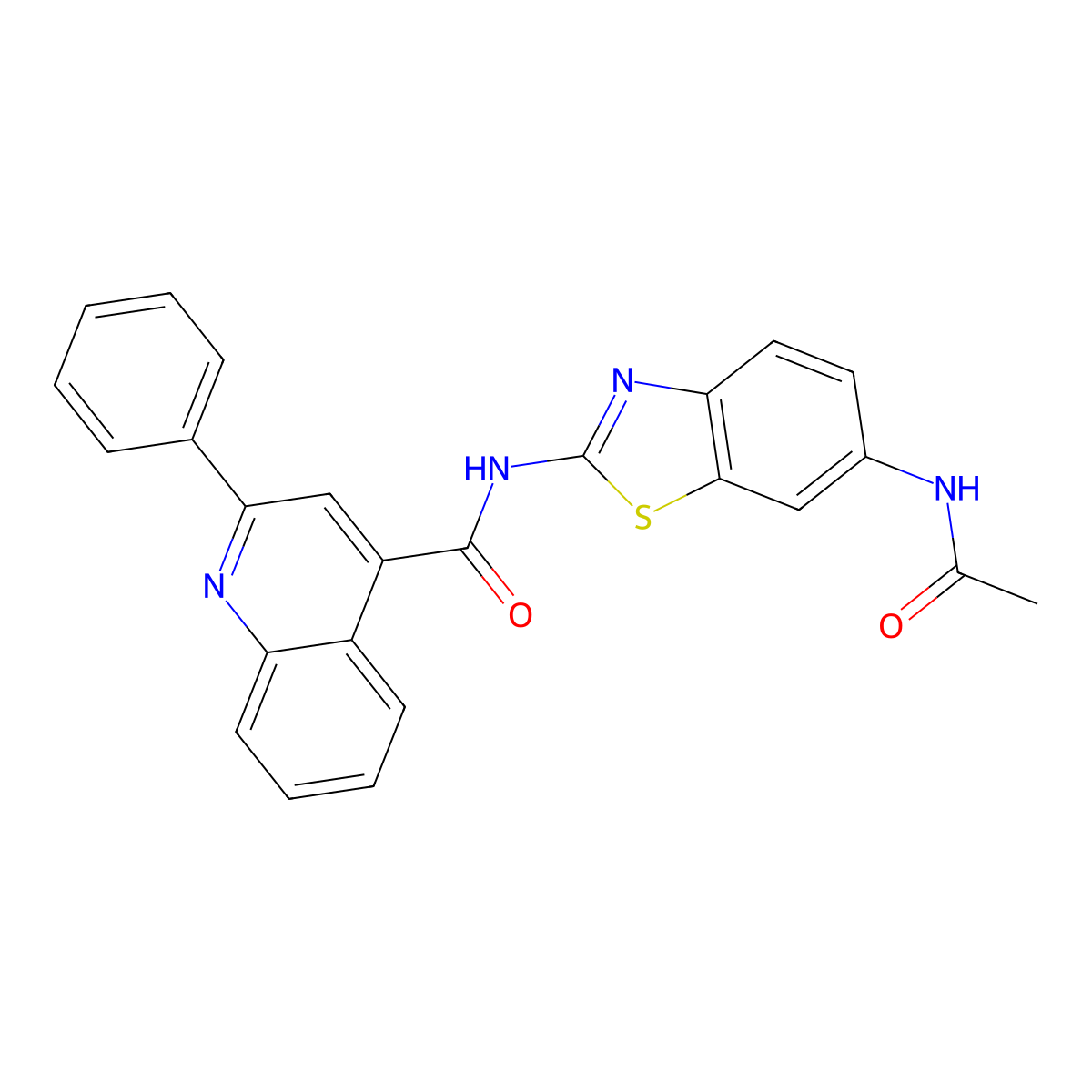 N-(6-acetamido-1,3-benzothiazol-2-yl)-2-phenylquinoline-4-carboxamide molecular structure, CAS 392249-75-1